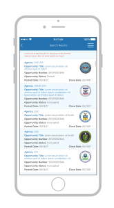 Grants.gov mobile app pilot search page